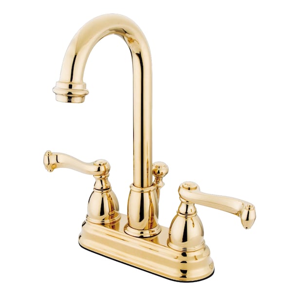 4" Centerset Bathroom Faucet, Polished Brass